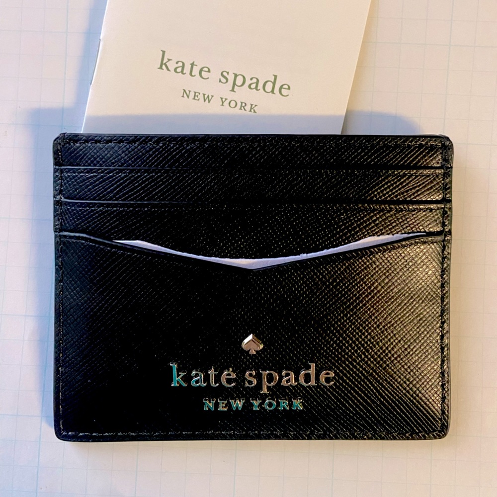 NWT Kate Spade Black Slim Cardholder